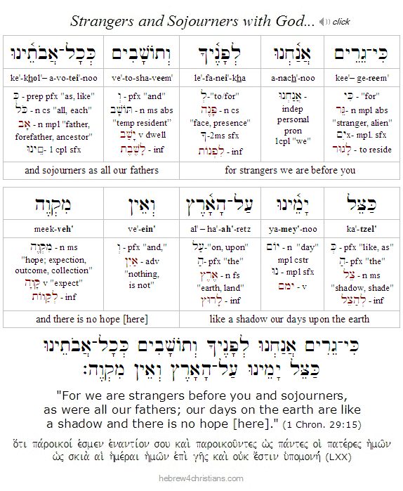 1 Chron. 29:15a Hebrew 