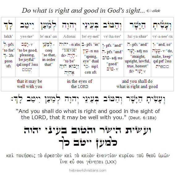 Deut. 6:18a Hebrew lesson