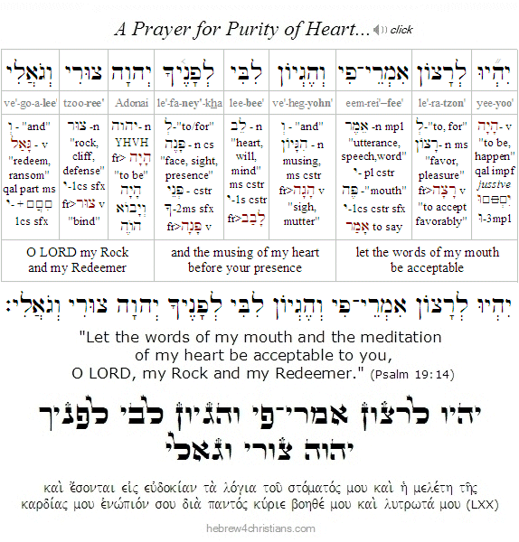 Psalm 19:14 Hebrew Lesson