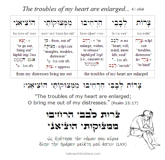 Psalm 25:17 Hebrew Lesson