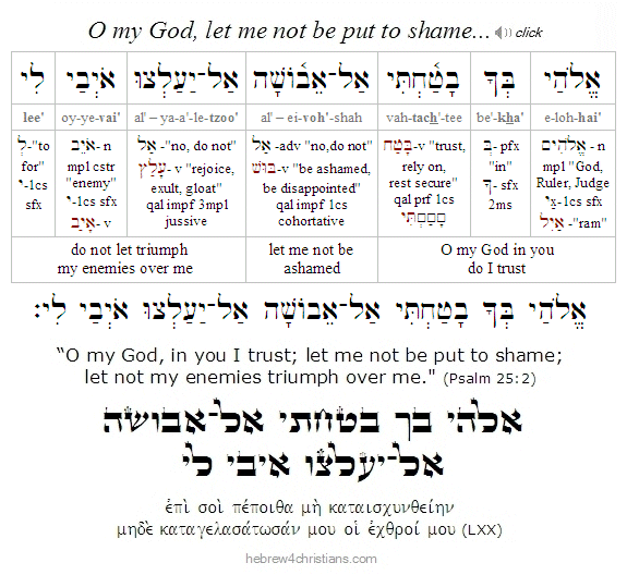 Psalm 25:2 Hebrew Lesson